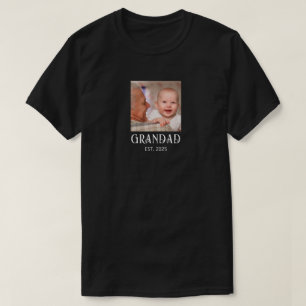Grandad Established Photo Gift T-Shirt