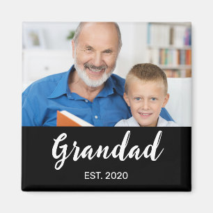 Grandad Established Photo Grandfather's Day  Magnet
