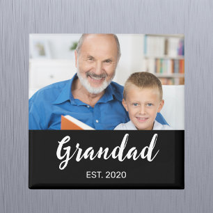 Grandad Established Photo Grandfather's Day Magnet