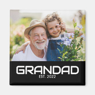 Grandad Established Photo Grandfather's Day Magnet