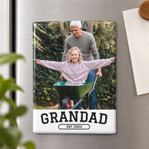 Grandad Established Photo New Grandpa Gift Magnet