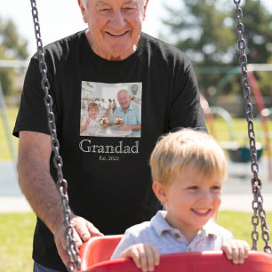 Grandad Established Photo White Bold Minimal T-Shirt