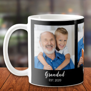 Grandad Established Script 3 Photo Black Coffee Mug