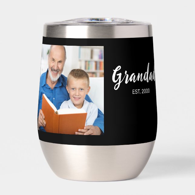 Grandad Established Script Photo Black (Front)