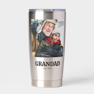Grandad Established Typography Black 2 Photo Insulated Tumbler