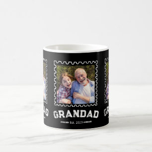 Grandad Established Typography Black 3 Photo Coffee Mug