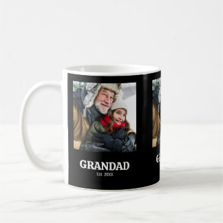 Grandad Established Typography Black 3 Photo Coffee Mug