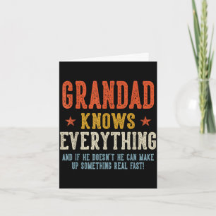 Grandad knows everything father's day retro card
