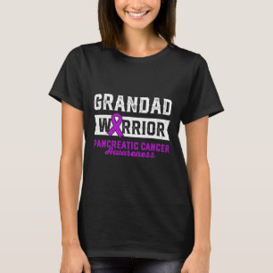 Grandad of a Warrior Pancreatic Purple Ribbon Supp T-Shirt