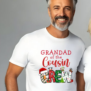 Grandad of the Cousin Crew Christmas Doodle T-Shirt