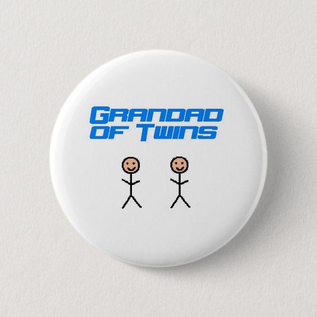 grandad of twins 2 inch round button (Front)