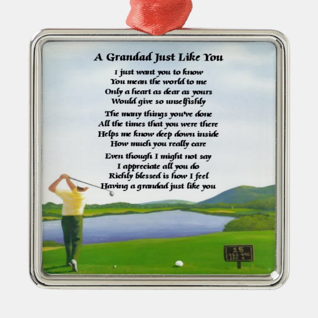 Grandad Poem - Golf Metal Ornament (Front)