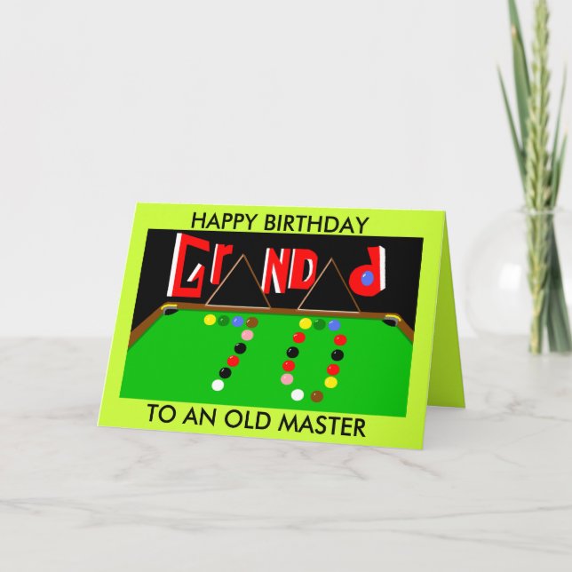 Grandad Snooker card 70th birthday (Front)