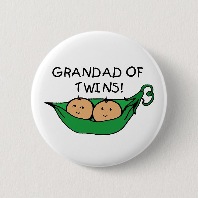Grandad Twin Pod 2 Inch Round Button (Front)
