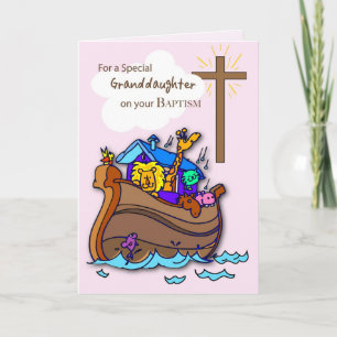 Grandaughter Baptism Congratulations, Noahs Ark Card