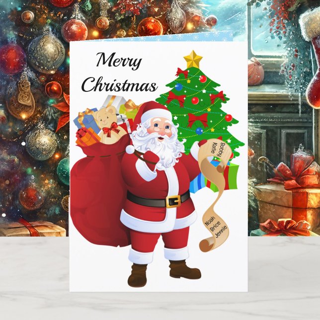 Grandchild Christmas Card Santa List with Photo (Creator Uploaded)