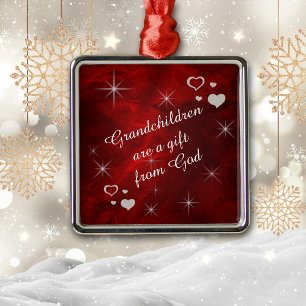 Grandchildren Are A Gift Keepsake Metal Ornament