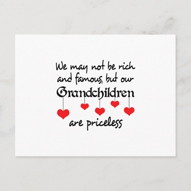 GRANDCHILDREN ARE PRICELESS POSTCARD (Front)