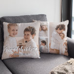 Grandchildren Customized Photo Collage Throw Pillow<br><div class="desc">This modern grandchildren, photo collage double sided scatter pillow is the perfect gift for your grandma or grandpa, featuring 4 of your favourite photographs, template text grandchildren in a fun script font, and then personalize with your names. Fantastic as a christmas, birthdayor any other occassion keepsake, can be changed to...</div>