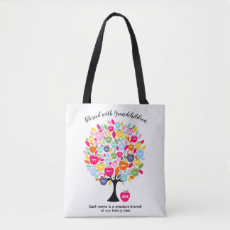 Grandchildren Family Tree |Each Name is a Precious Tote Bag