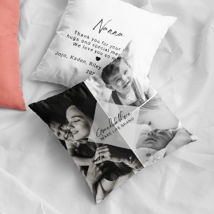 Grandchildren Make Life Grand Nanna 3 Photo Throw Pillow