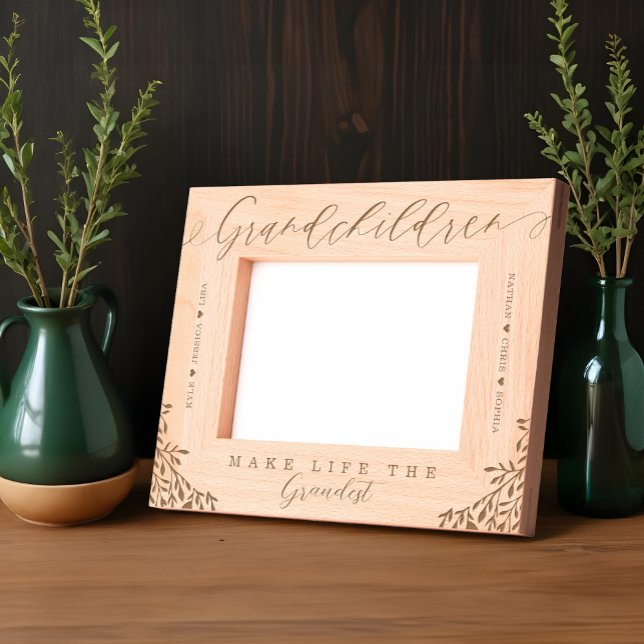 Grandchildren Make Life The Grandest Grandkid Name Etched Frames (Grandchildren Make Life The Grandest Grandkid Name Etched Frames)