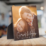 Grandchildren Modern Script Custom Photo Gift Plaque<br><div class="desc">GRANDCHILDREN: Great custom photo gift for grandparents,  Valentine's Day,  Mother's Day or the Holidays: This modern photo plaque is easy to customize with your favourite photo inside the minimalist dotted frame. The text below can be personalized to read the names of the children.</div>