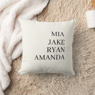 Grandchildren Name Funny Cream Gift Throw Pillow