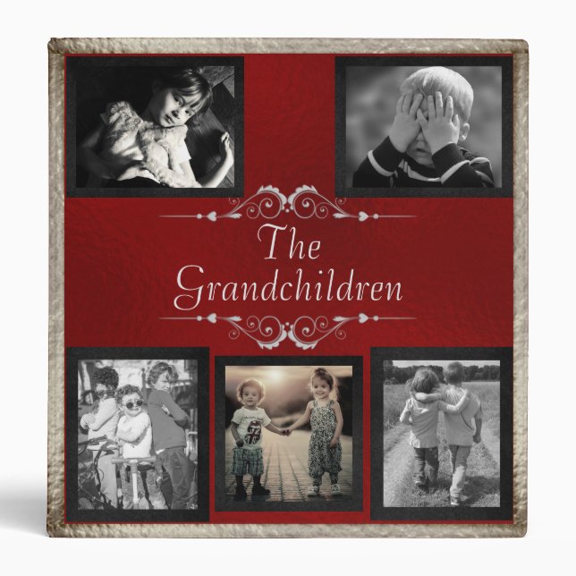 Grandchildren Photo Album - Red/Silver Binder (Front)