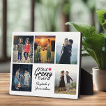 Grandchildren Photo Collage Best Granny Ever Gift Plaque<br><div class="desc">Delight Grandma with Our Grandchildren Photo Collage Best Granny Ever Gift Plaque! This beautiful gift plaque features the heartwarming quote "Best Granny Ever" with a cute hot pink heart icon beside it. Below the quote, personalize it with the names of the grandkids. Surrounding the quote, create a lovely 5-photo collage...</div>
