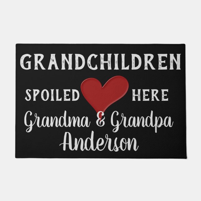 Grandchildren Spoiled Here Doormat (Front)