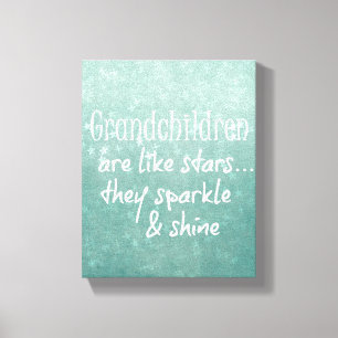 Grandchildren Stars Quote Canvas Print