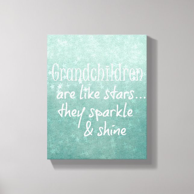 Grandchildren Stars Quote Canvas Print (Front)