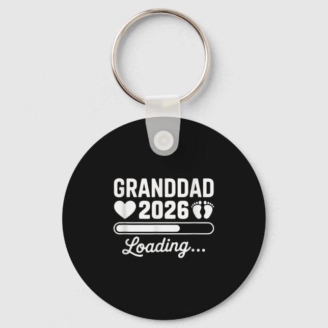 Granddad 2026 Loading New Baby Pregnancy Reveal  Keychain (Front)