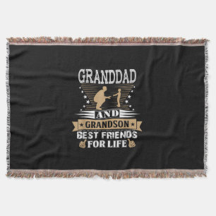 Granddad And Grandson Best Friends For Life Throw Blanket