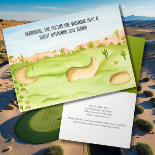 Granddad, Birthday Desert Golf Course Watercolor Card