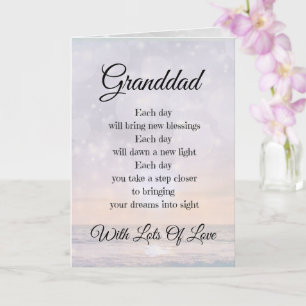 Granddad Encouragement Poem design Greeting Card