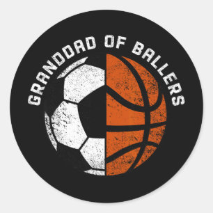 Granddad Of Llers Funny Soccer Sketll Granddad Classic Round Sticker