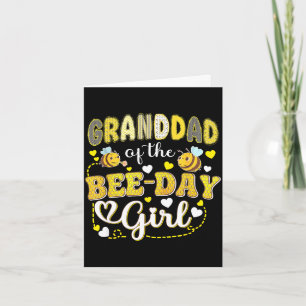 Granddad of the bee-day girl funny bee birthday card