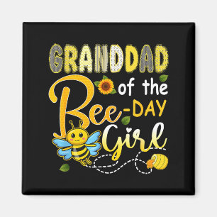 Granddad of the bee-day girl funny bee birthday magnet
