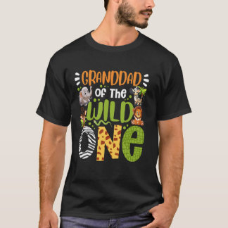 Granddad Of The Wild One Kids Safari Zoo Birthday T-Shirt