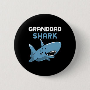 Granddad Shark Cool Funny Family Grandpa 2 Inch Round Button