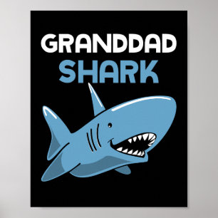 Granddad Shark Cool Funny Family Grandpa Poster
