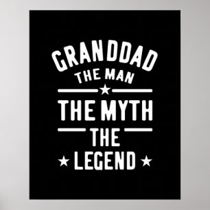 Granddad The Man Myth Legend Poster