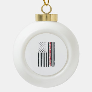 Granddaddy American Flag Vintage Patriotic Design_ Ceramic Ball Christmas Ornament