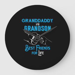 Granddaddy & Grandson Best Friends For Life Large Clock