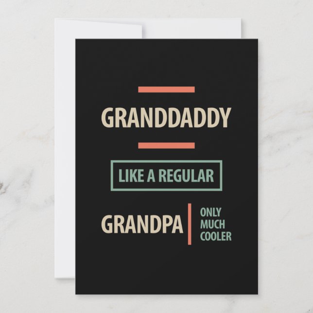 Granddaddy Like a Regular Grandpa Thank You Card (Front)