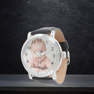 Granddaugher baby custom photo grandfather watch