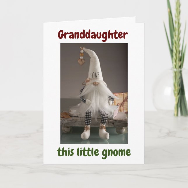 **GRANDDAUGHER** MERRY CHRISTMAS FROM GNOME CARD (Front)