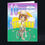 Granddaughter 10th Birthday Card with little girl<br><div class="desc">Granddaughter 10th Birthday Card with little girl on bike</div>